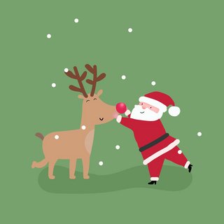 Weihnachtsmann und Rentier